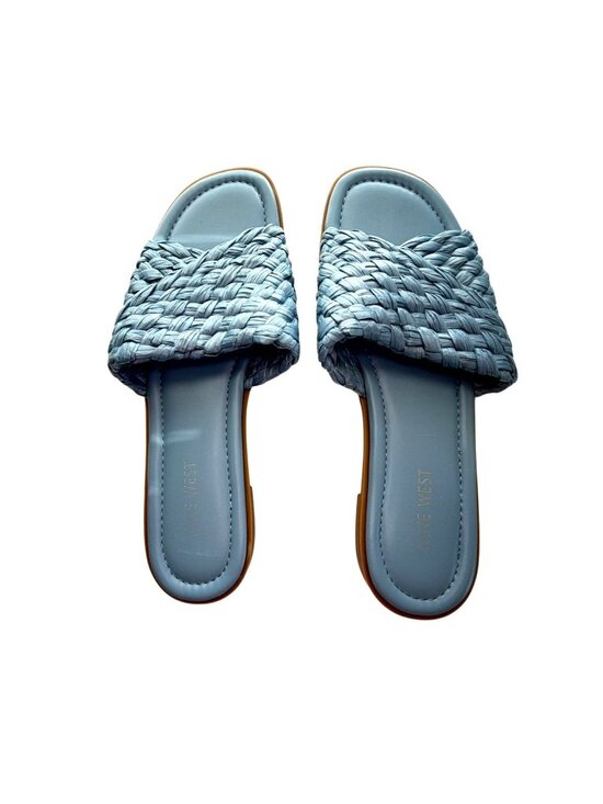 Nine West Shoes - Slides Nine West Women's Dusty Blue Woven Slide Sandals Size 9.5M